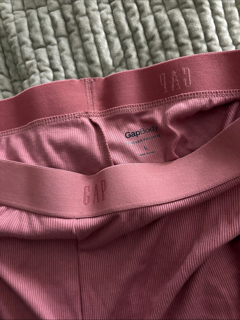 GAP Rose Pink Ribbed Lounge Leggings - Picture 2 of 4